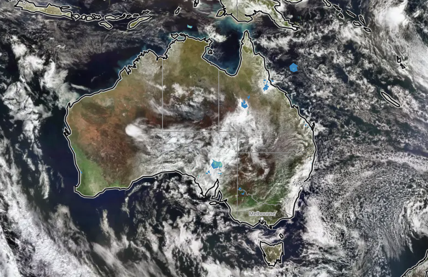 Satellite and radar on Sunday evening