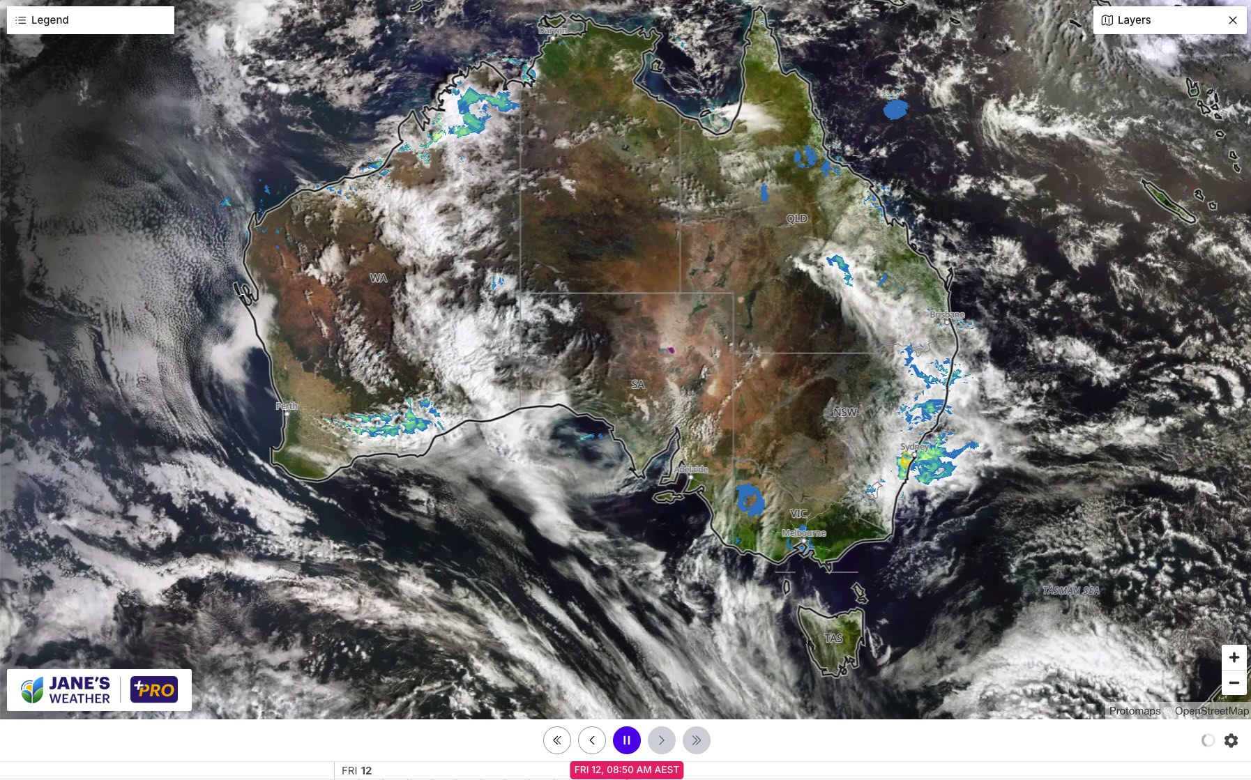 Satellite and radar on Friday morning