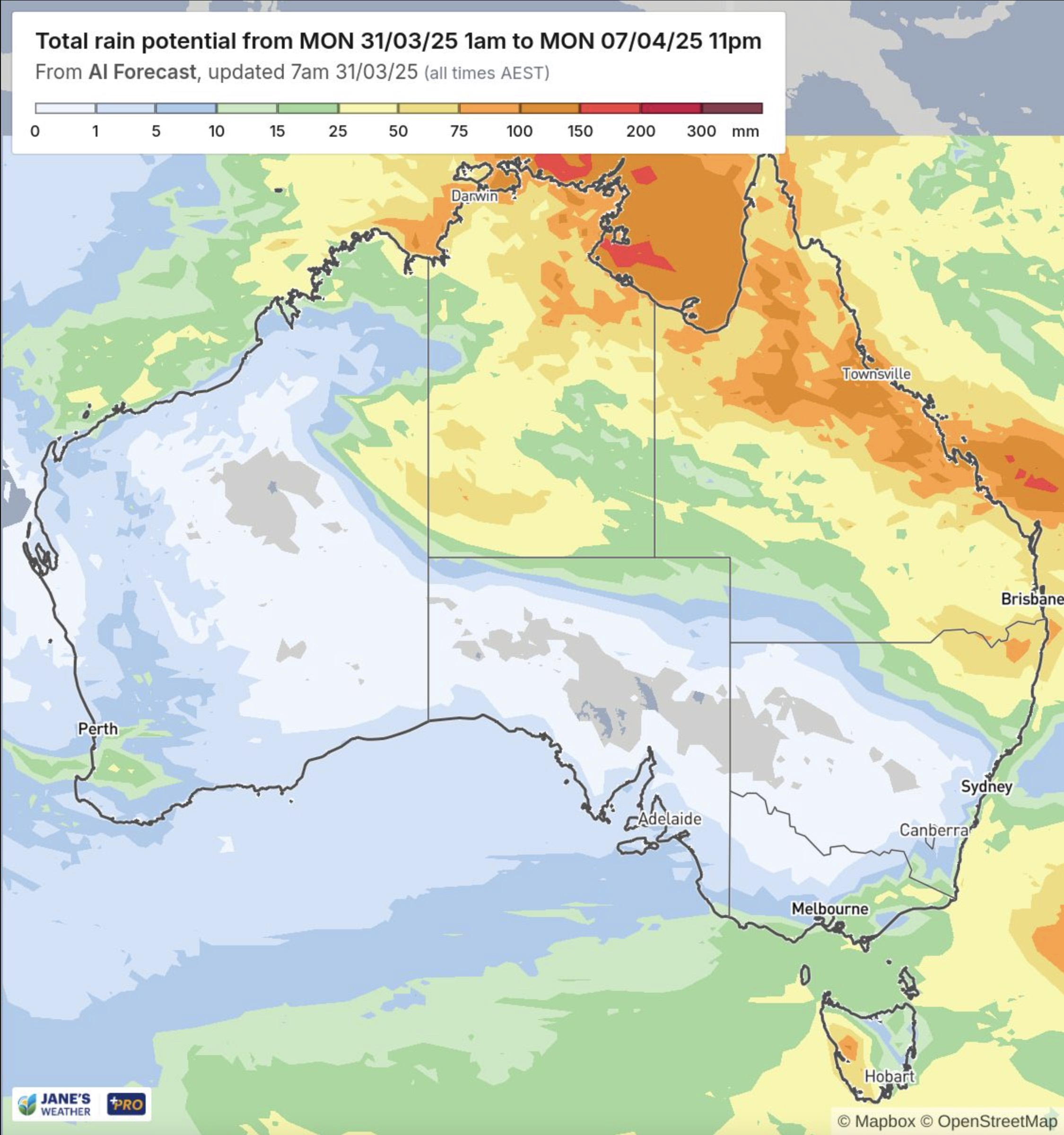 Next burst of rain travelling across northern Australia, cold outbreak in southeast later this week