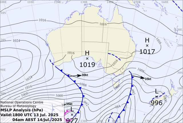 Monday morning's weather map