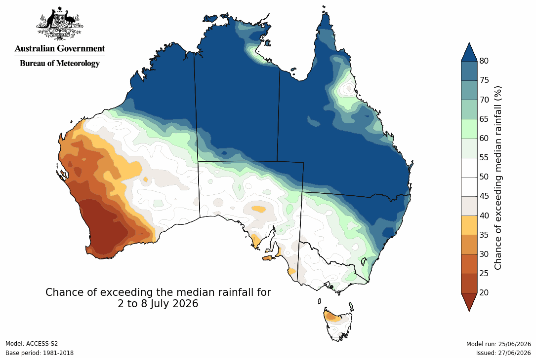BoM Potential rain from 02 to 08 Jul