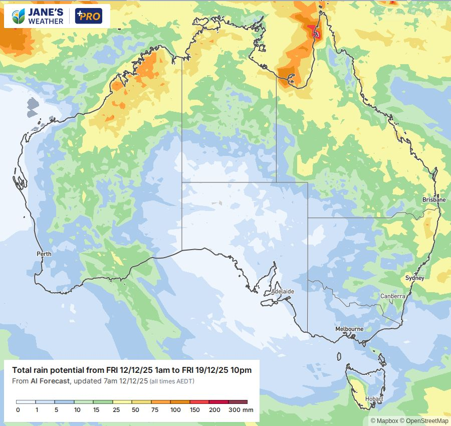 Potential rain for the next week