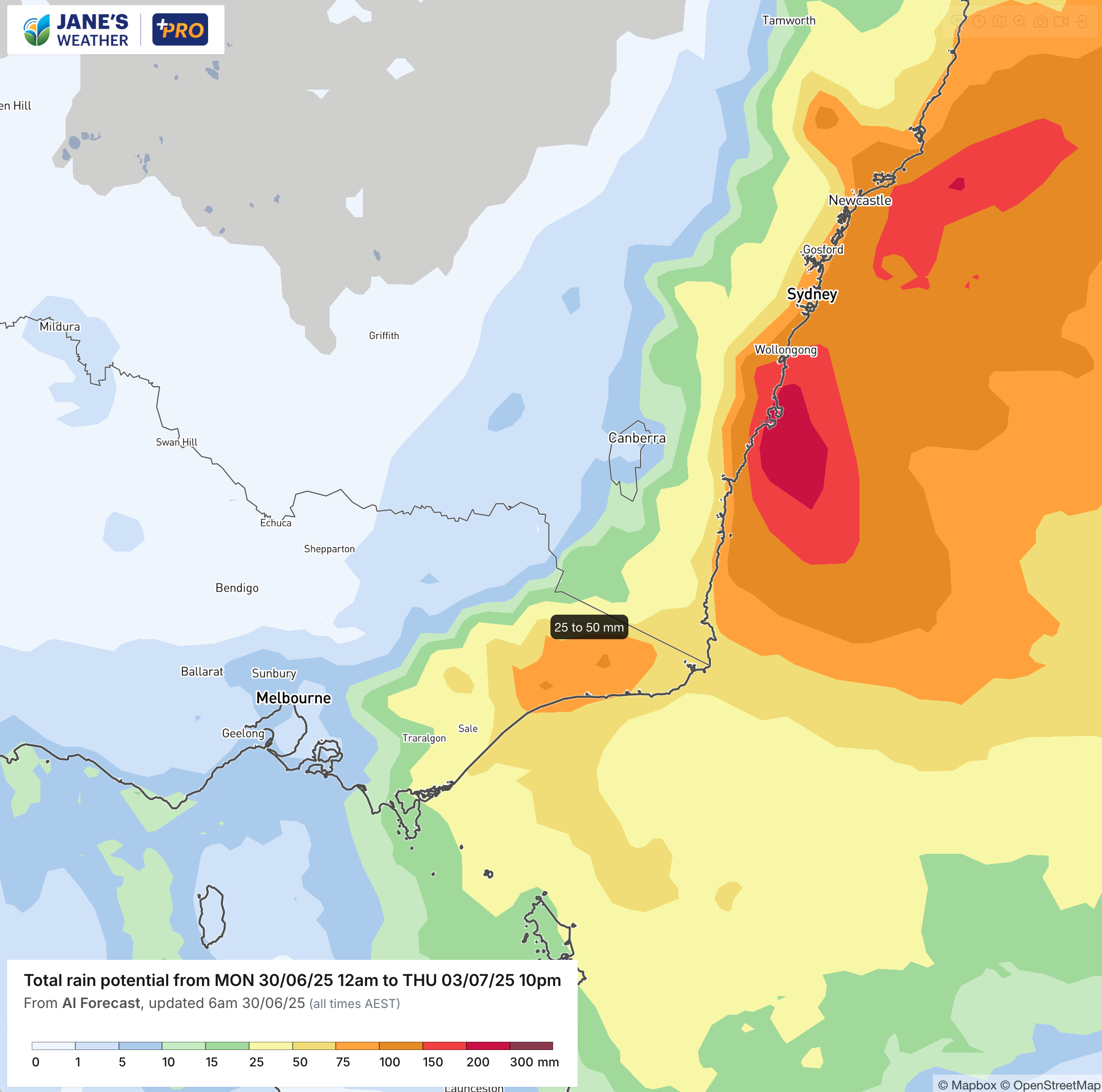 Potential totals from the ECL through to the end of Thursday
