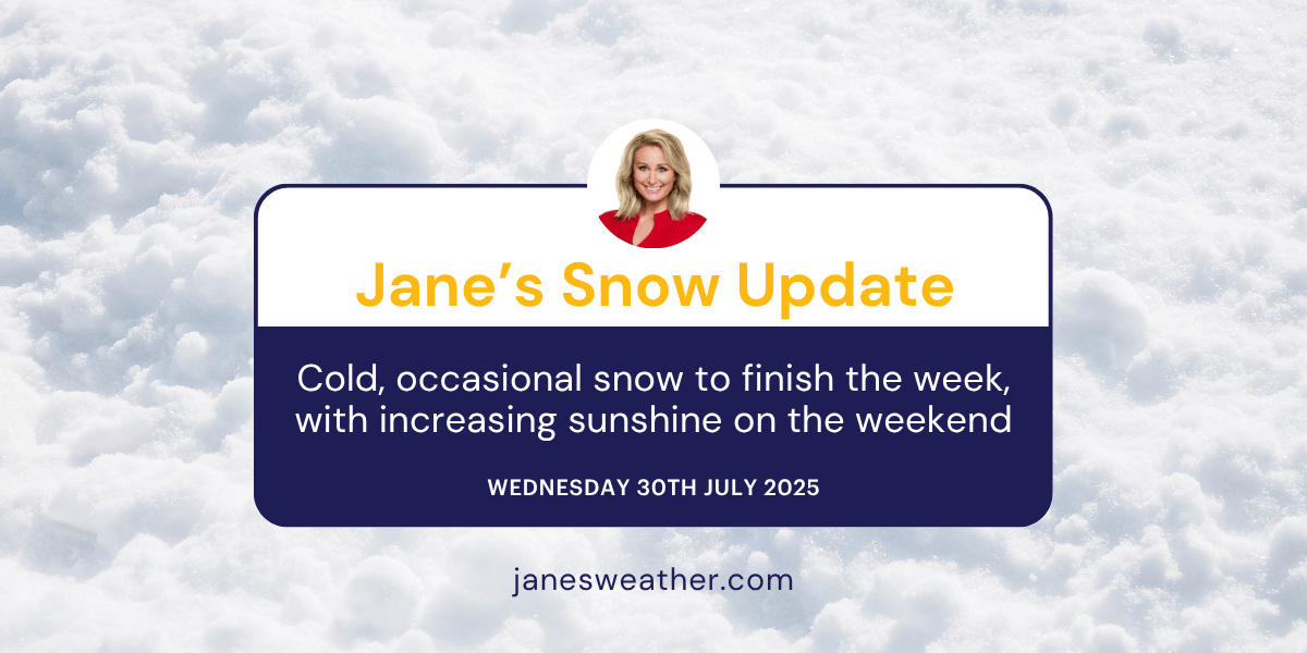 Cold, occasional snow to finish the week, with increasing sunshine on the weekend