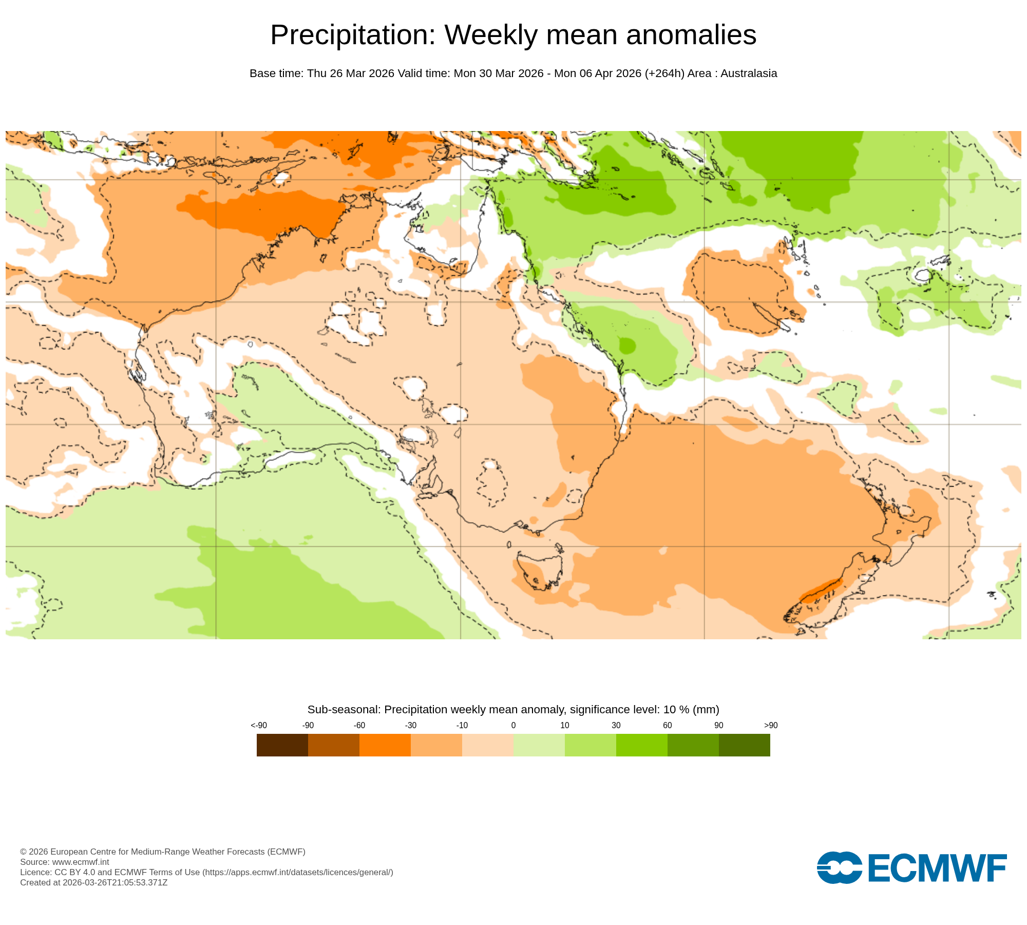 ECMWF Potential rain for 30 Mar to 06 Apr