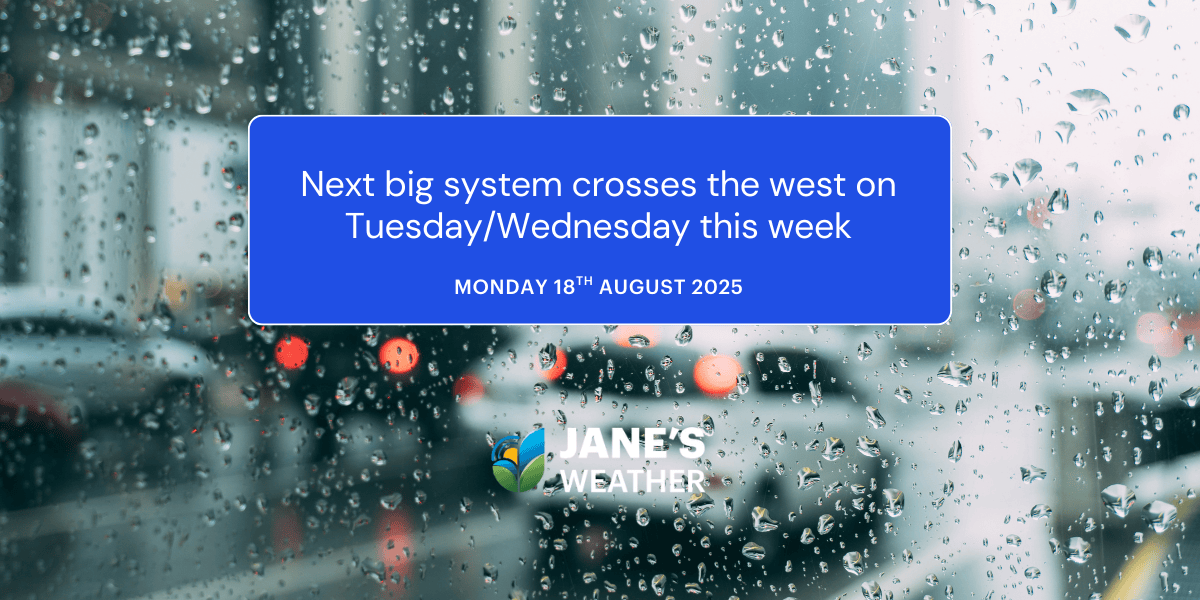 Next big system crosses the west on Tuesday/Wednesday this week