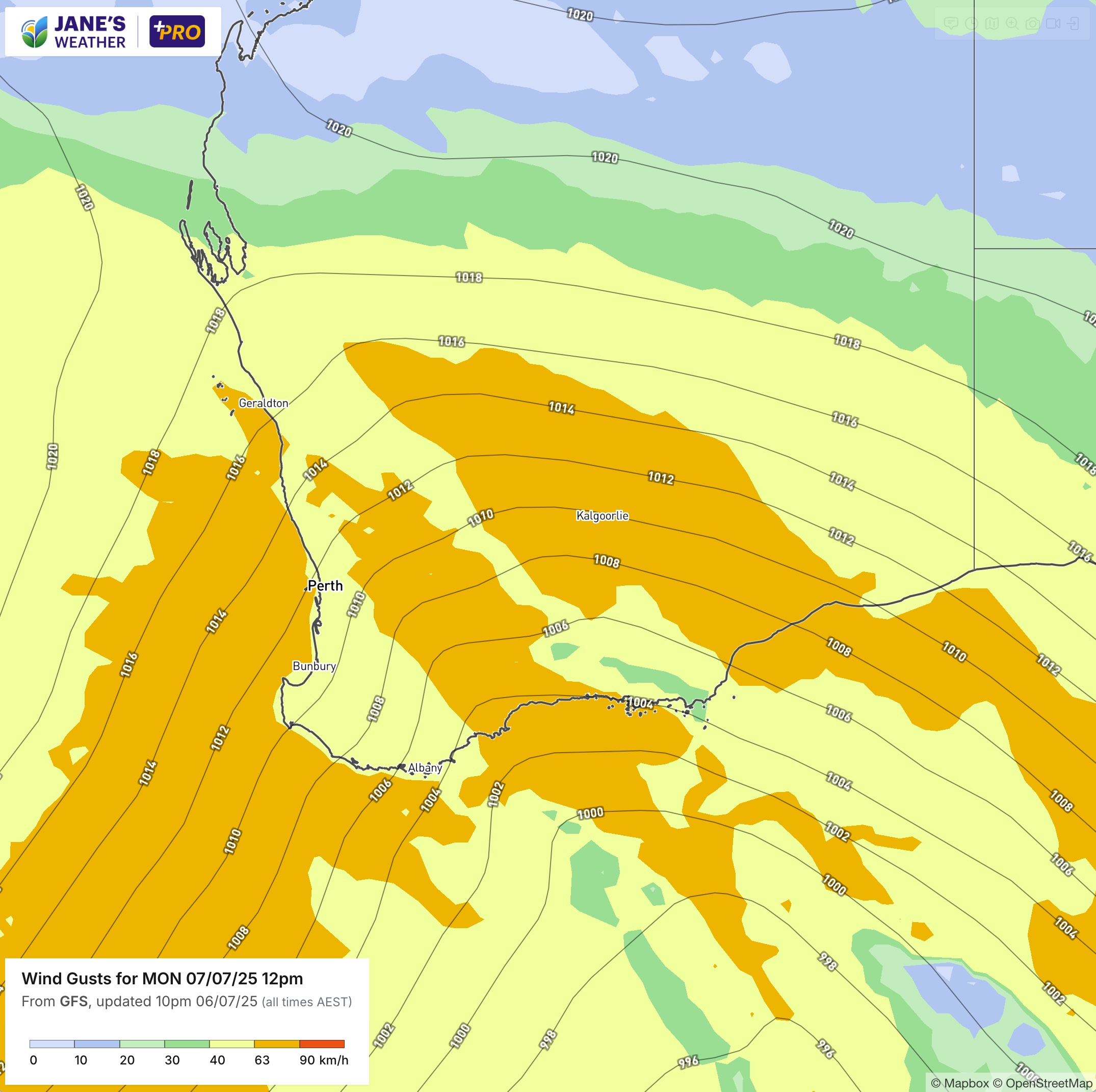 Another period of windy conditions as another front passes through on Monday