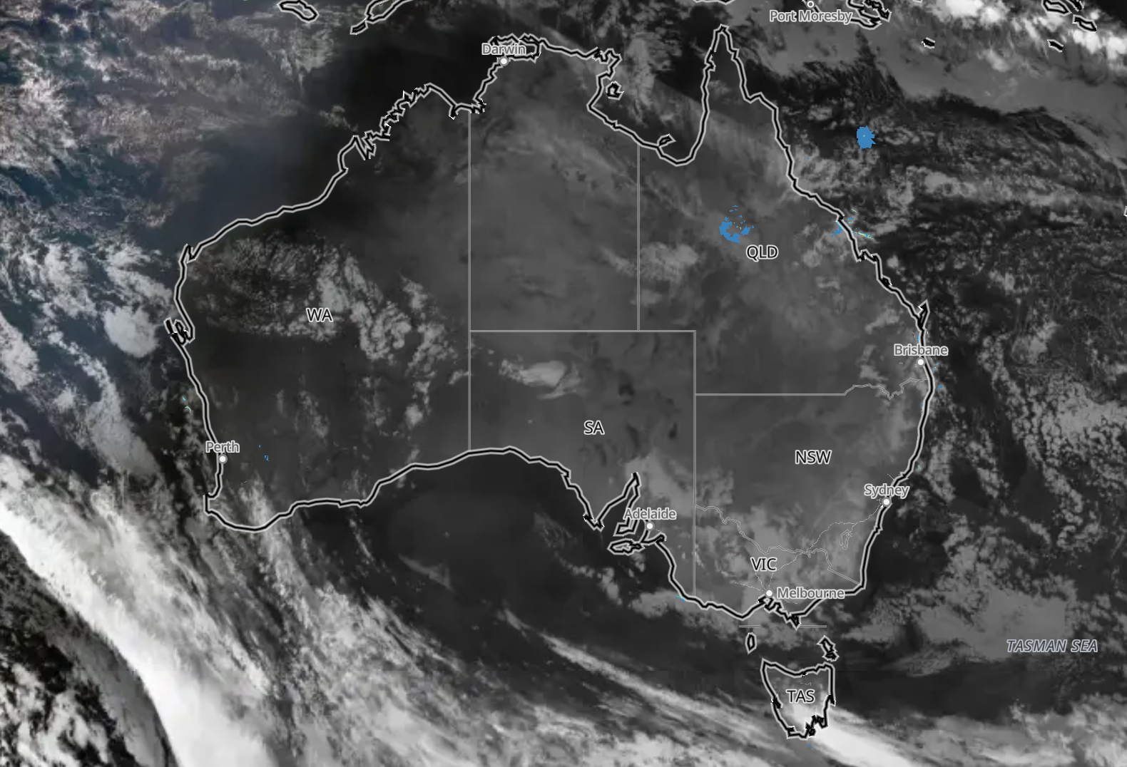Satellite and radar on Sunday evening