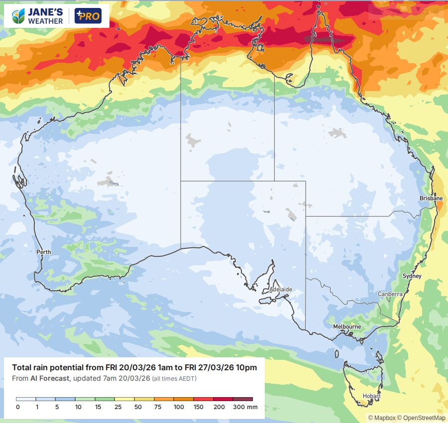 Potential rain for the next week