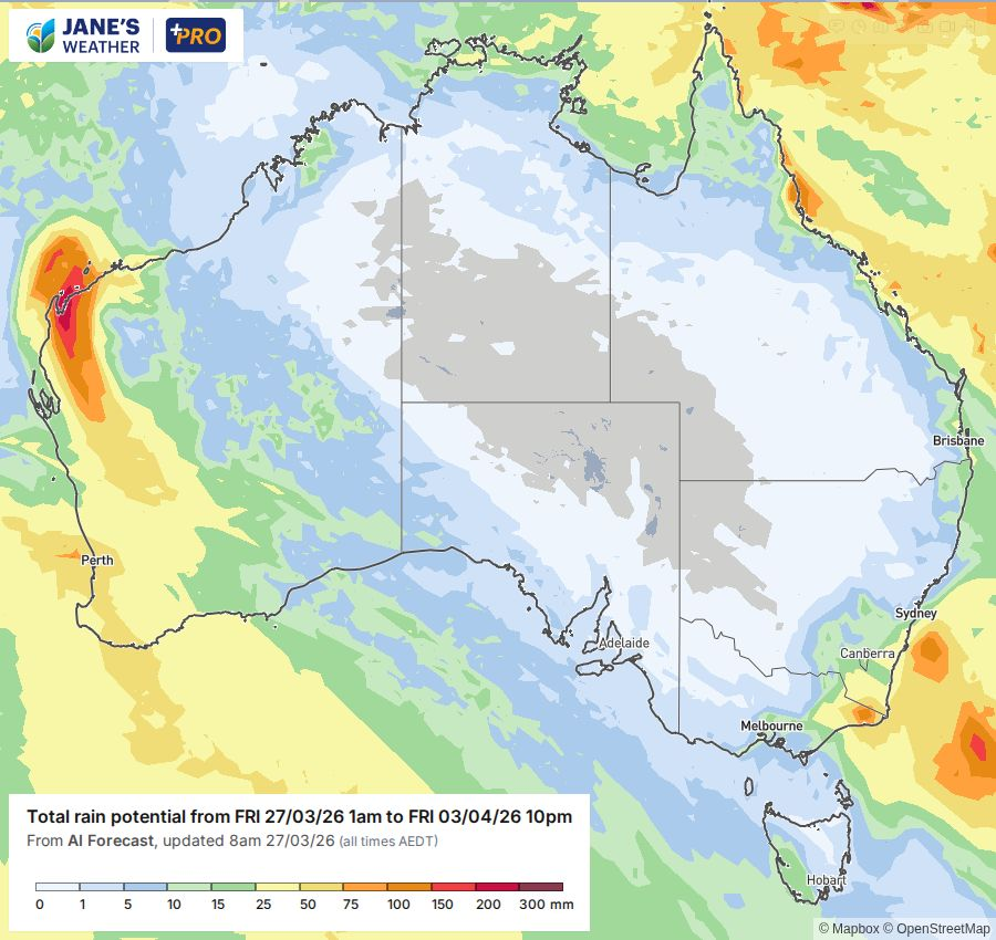 Potential rain for the next week