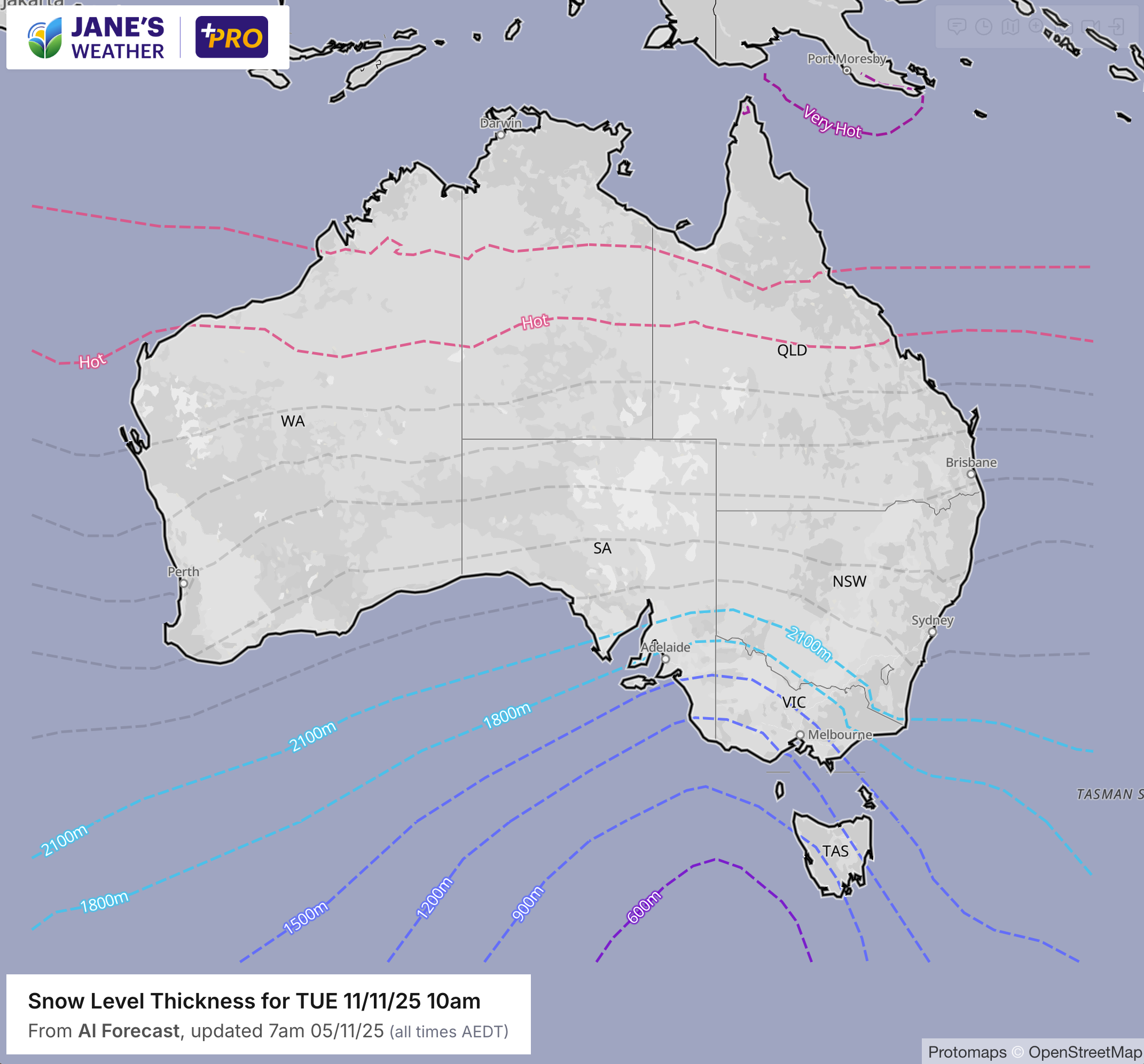 Cold air heading towards the southeast next Tuesday