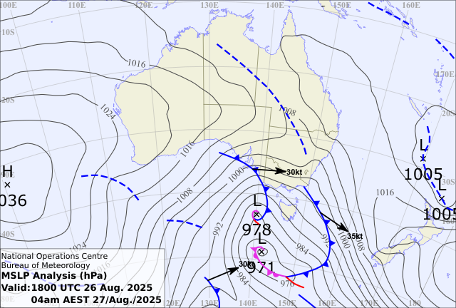 Weather pattern on Wednesday morning
