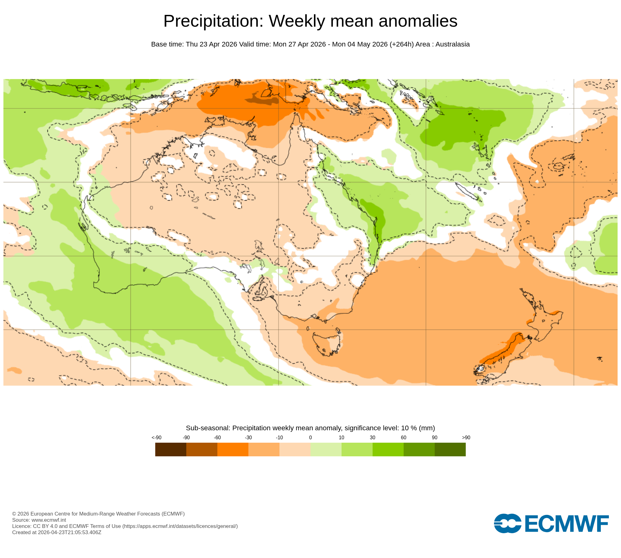 ECMWF Potential rain from 27 Apr to 04 May