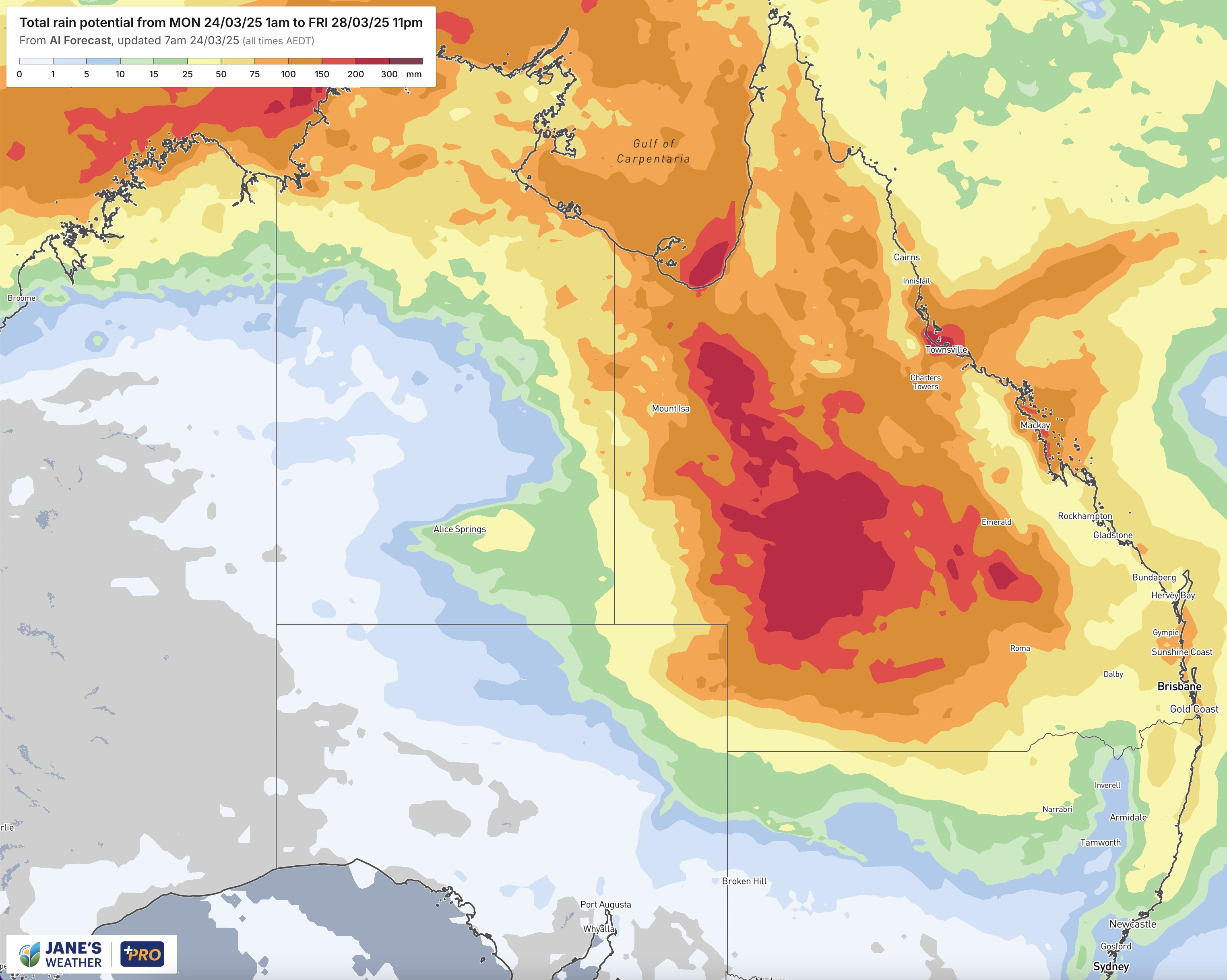 Significant rain for Queensland, over inland parts this time