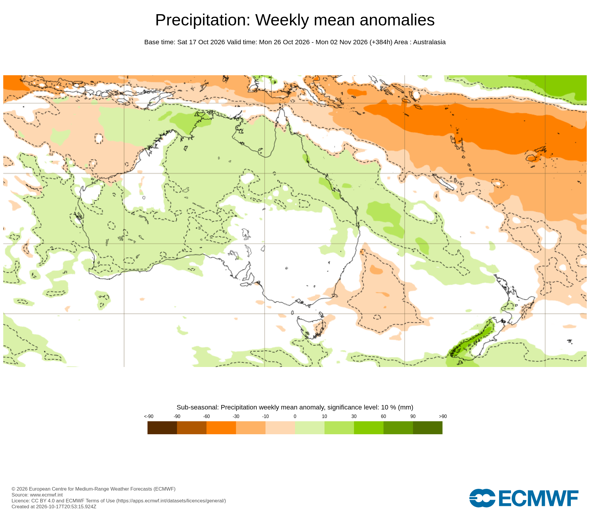 ECMWF Potential rain from 26 Oct to Nov 02