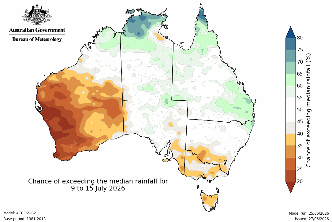 BoM Potential rain from 09 to 15 Jul