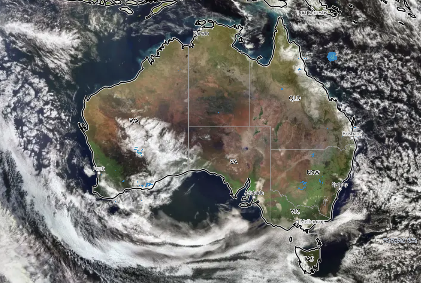 Satellite and radar on Sunday morning