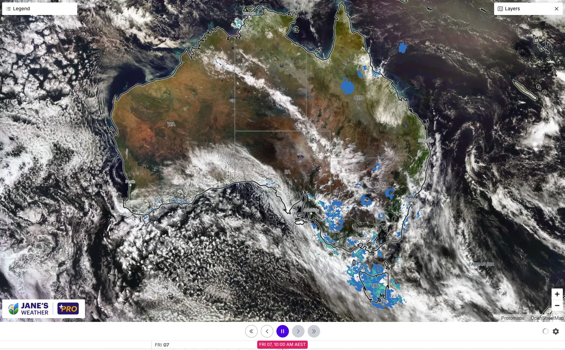 Satellite and radar on Friday morning