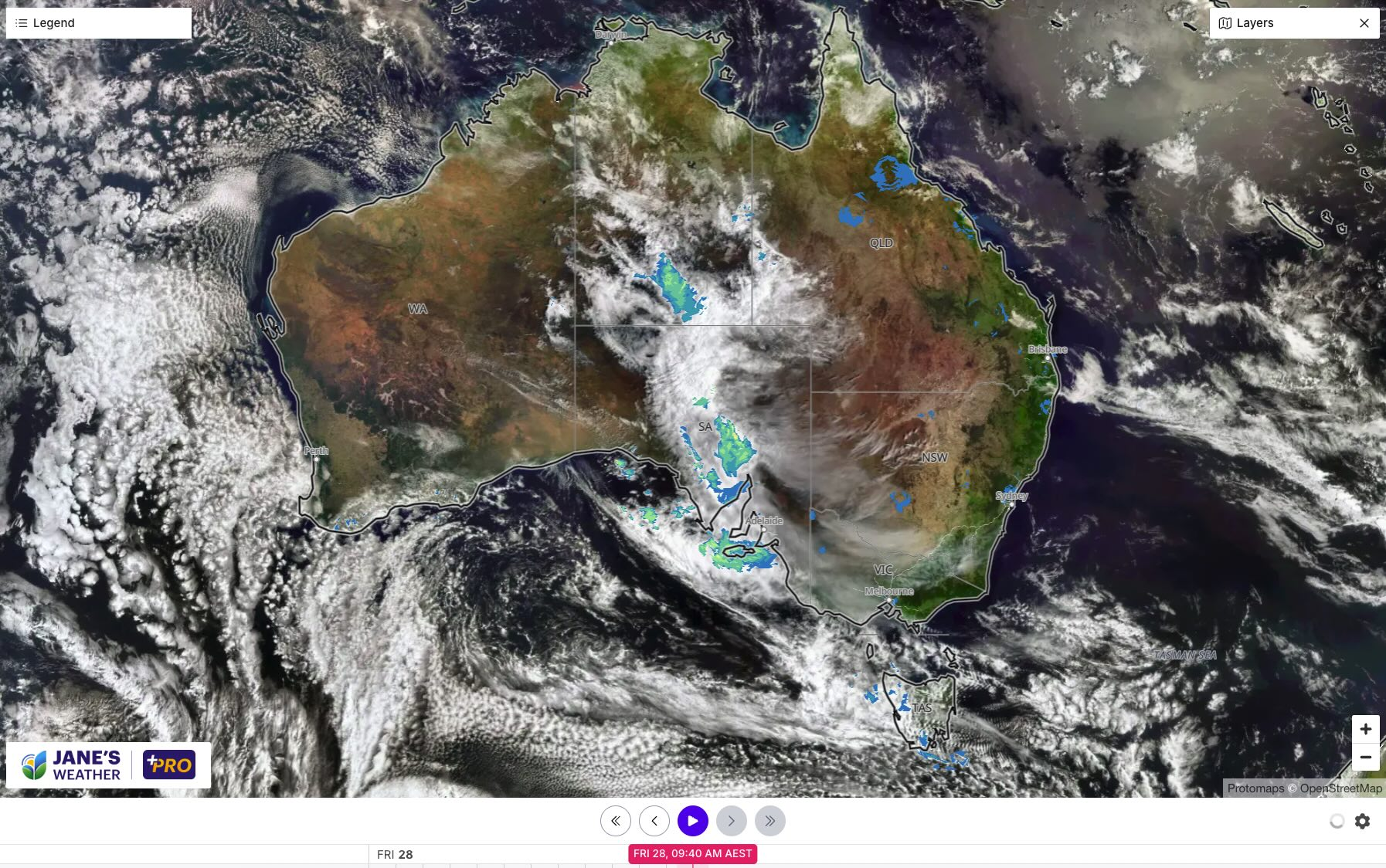 Satellite and radar on Friday morning