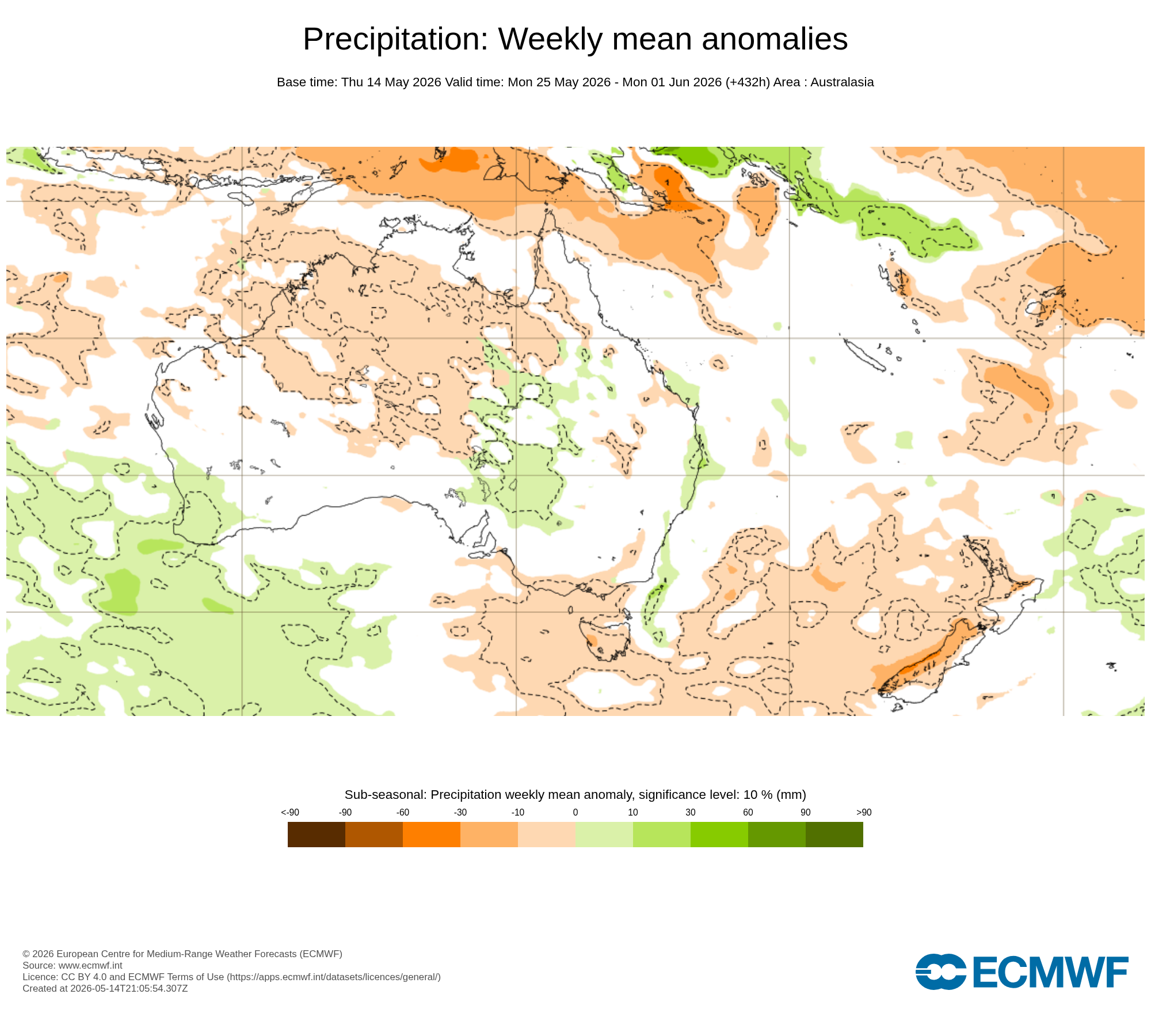 ECMWF Potential rain from 25 May to 01 Jun