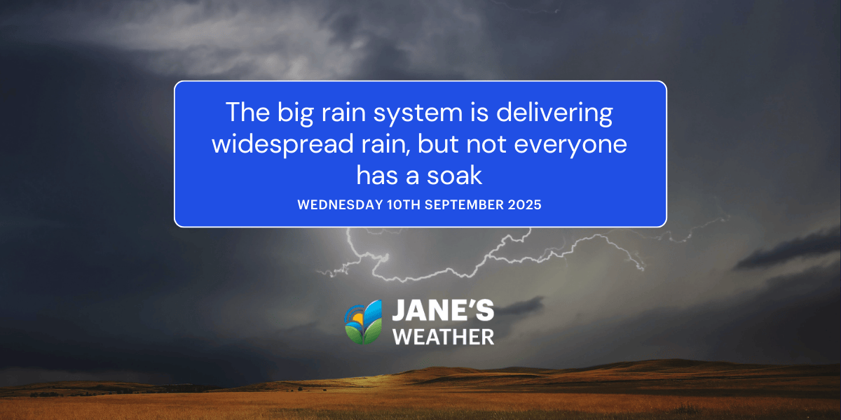The big rain system is delivering widespread rain, but not everyone has a soak