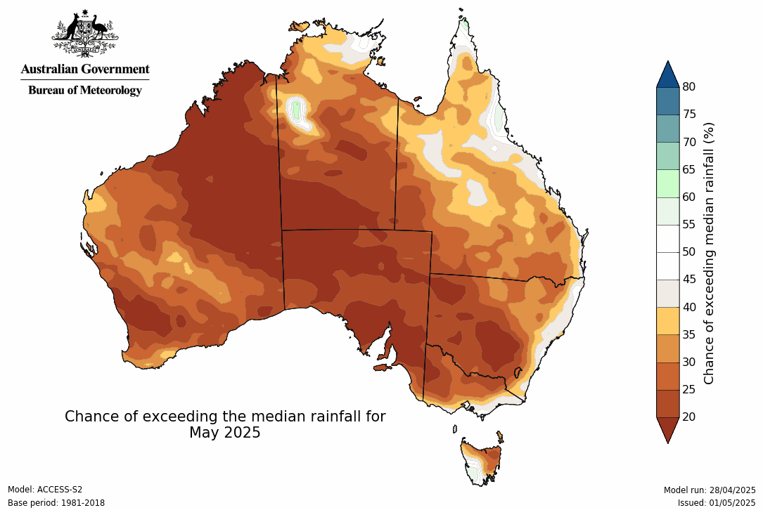 The outlook for May issued on the first day of the month