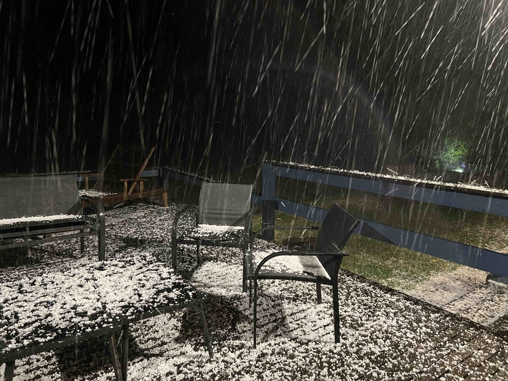 Wintry hail on the Mornington Peninsula