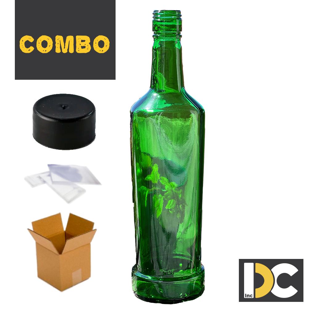 Pack Botella Bitter Verde 750 ml c/tapa Plastico