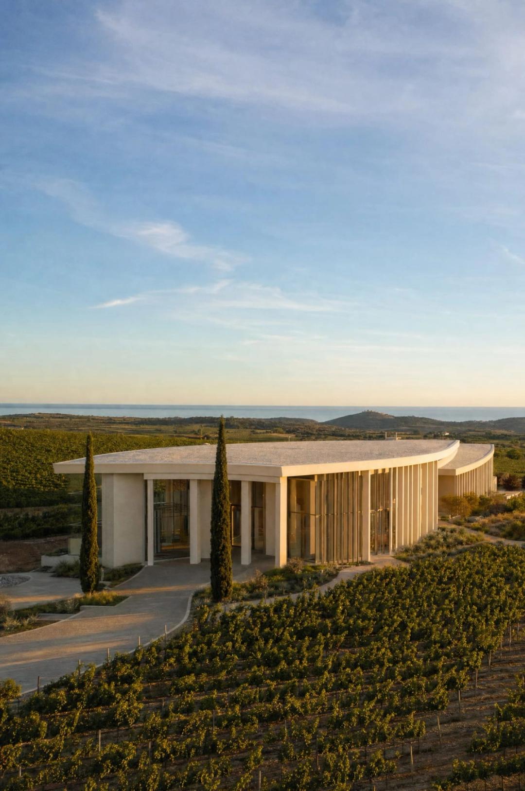 Architectural visualization of a vineyard estate