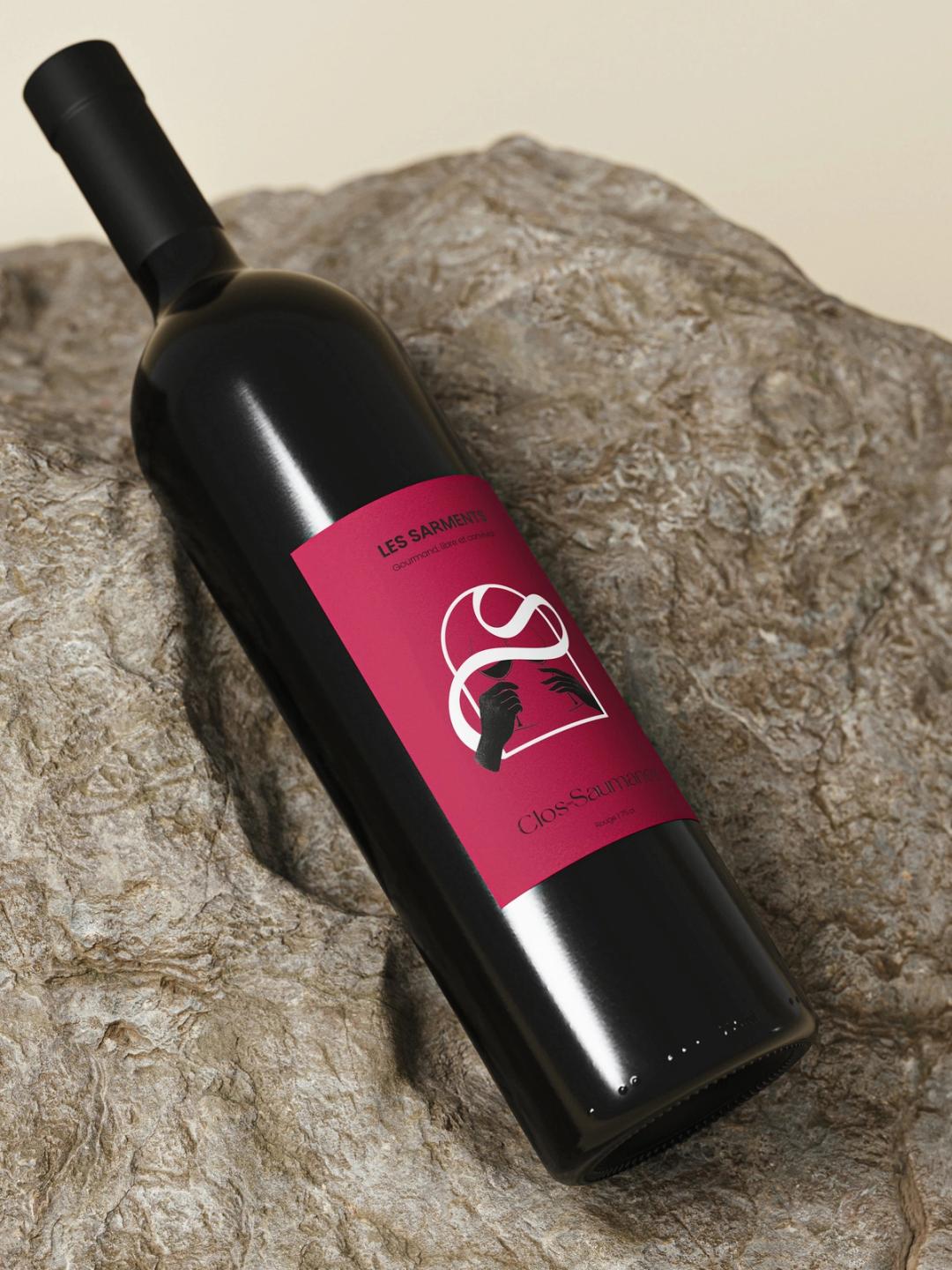 3D product rendering and graphic design for Clos des Saumanes, Brand design