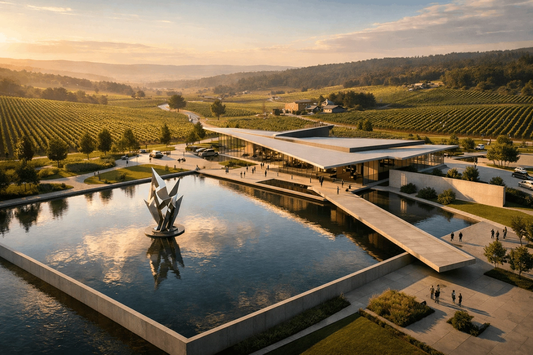 Architectural 3D rendering for Terralta Arquitectura, Museo del Vino Horizonte