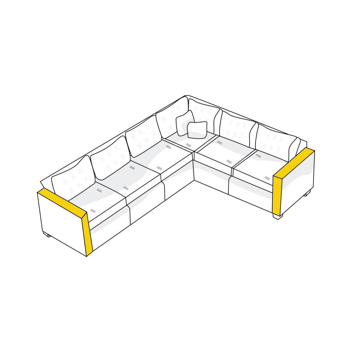 Model 2 Custom L-Shape Sofa Cover with Snug Fit Guarantee Custom L Shape Sofa Covers