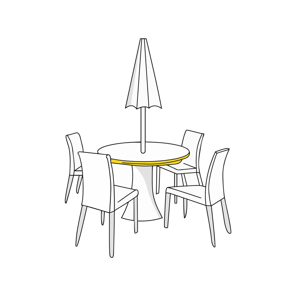 Custom Round Table Chair Set Cover with Umbrella Hole for Top-Notch Protection Custom Round Table Chair Set Cover with Umbrella Hole