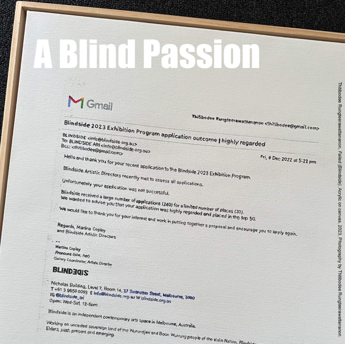 A Blind Passion - presented by Angela Liang & Siying Zhou for B-Side Radio