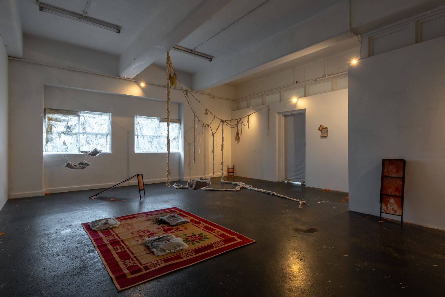 Installation view: ‘Gardening in the Dark’, 2025, Jing Liang, Minh-An Pham and Adrian J. Song. Courtesy of Sebastian Kainey.