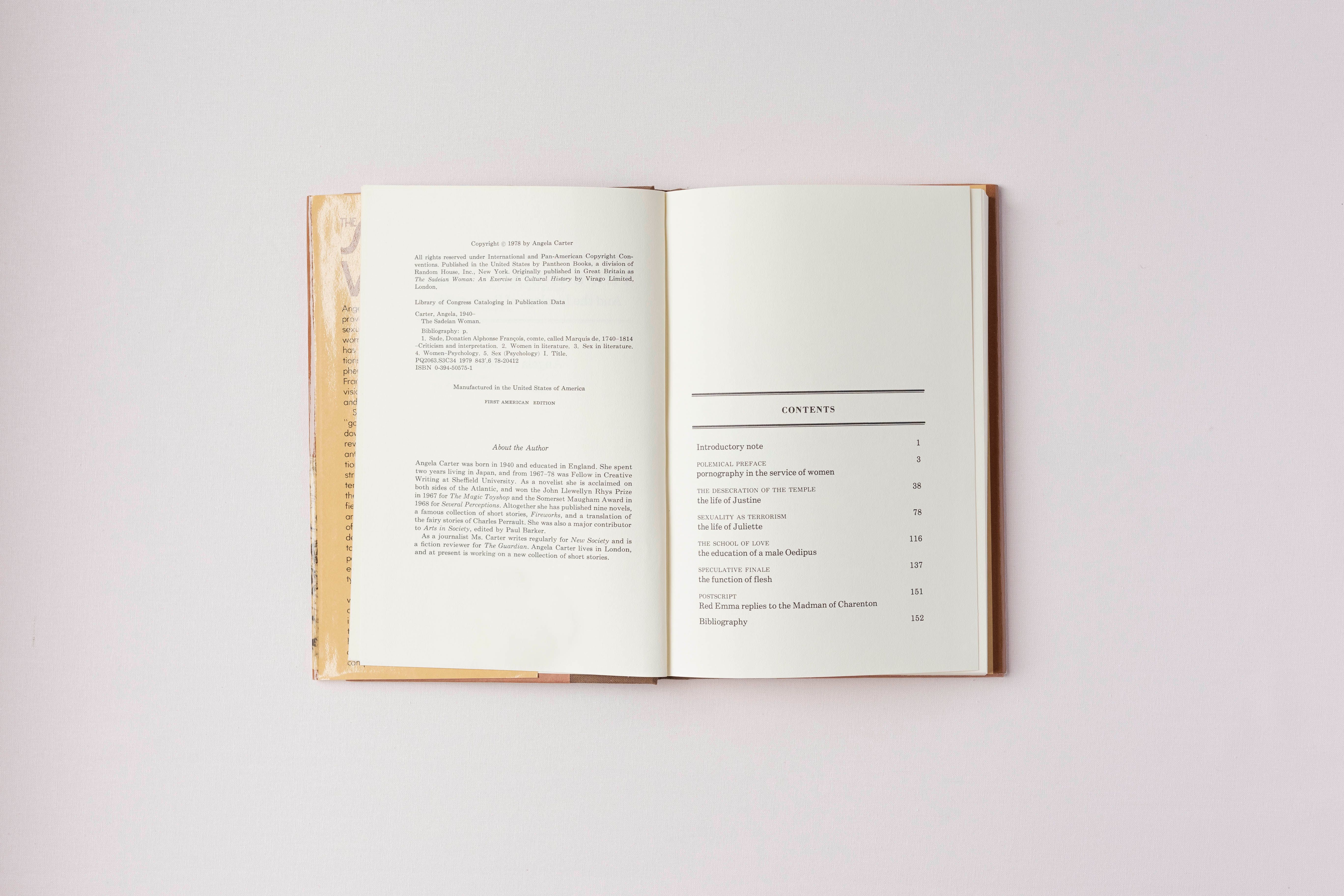 The Sadeian Woman, imprint page