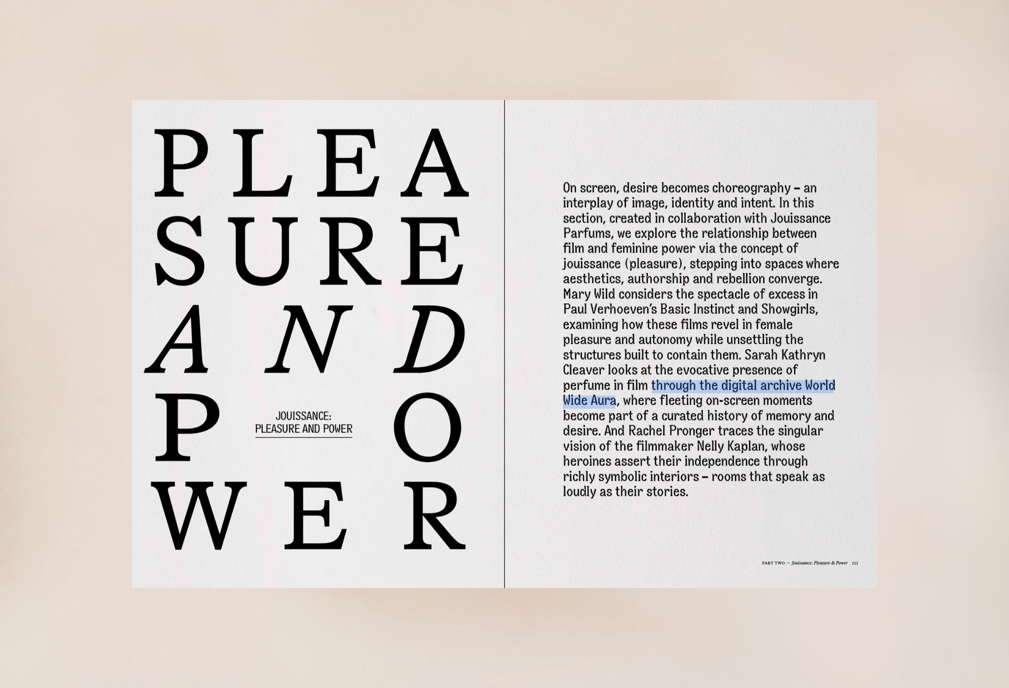 Cinema de Look, JOUISSANCE section