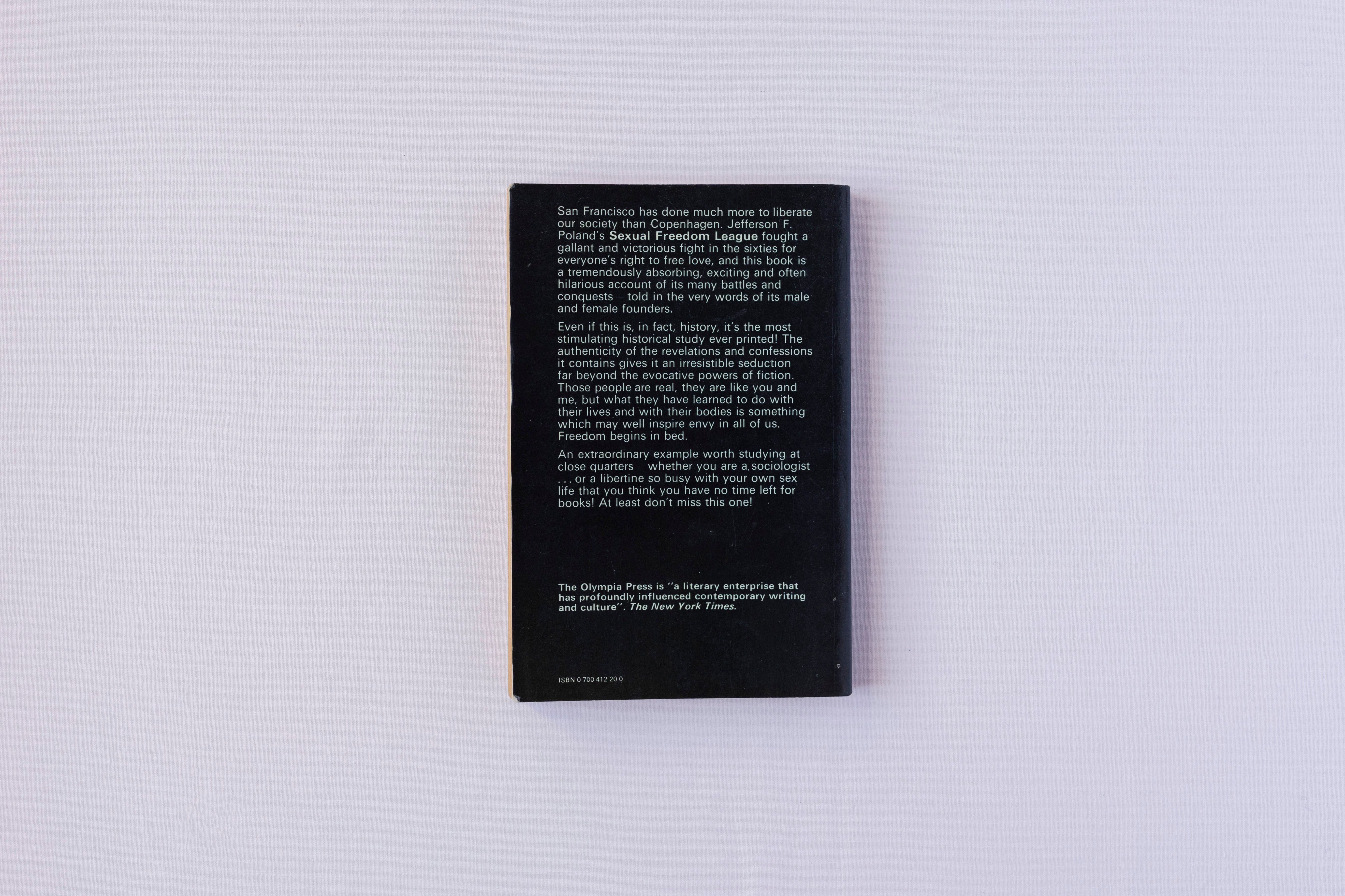 sexual freedom league, back cover