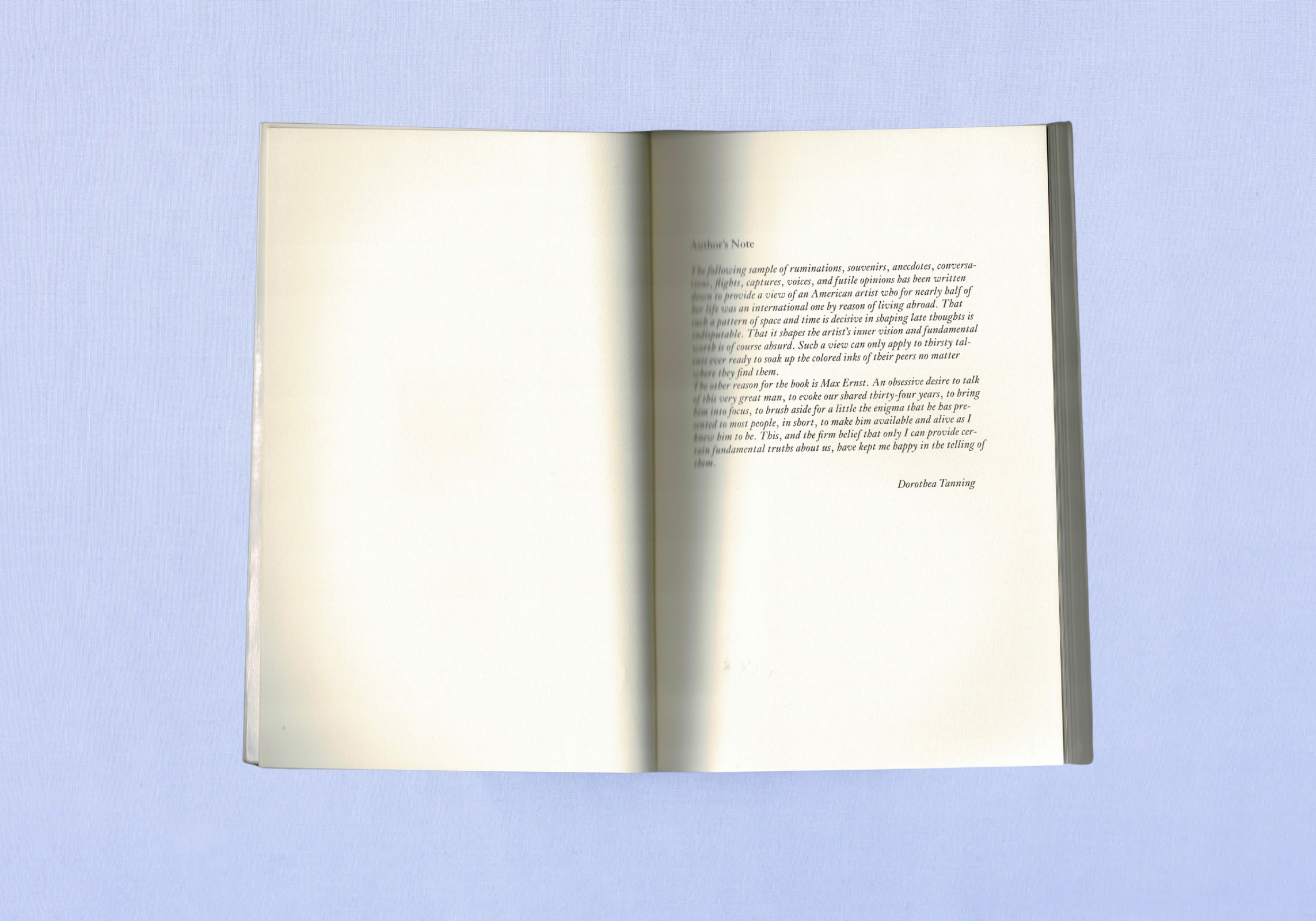 Birthday by Dorothea Tanning, inside page