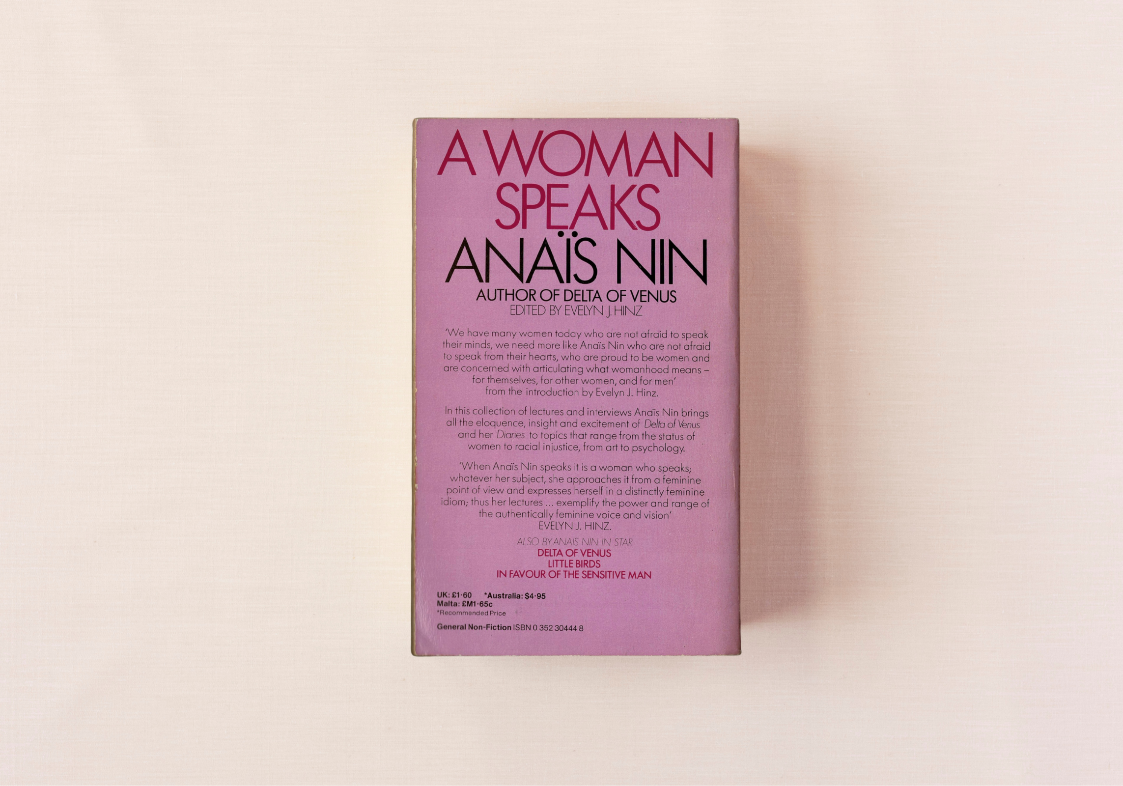 A Woman Speaks, back cover