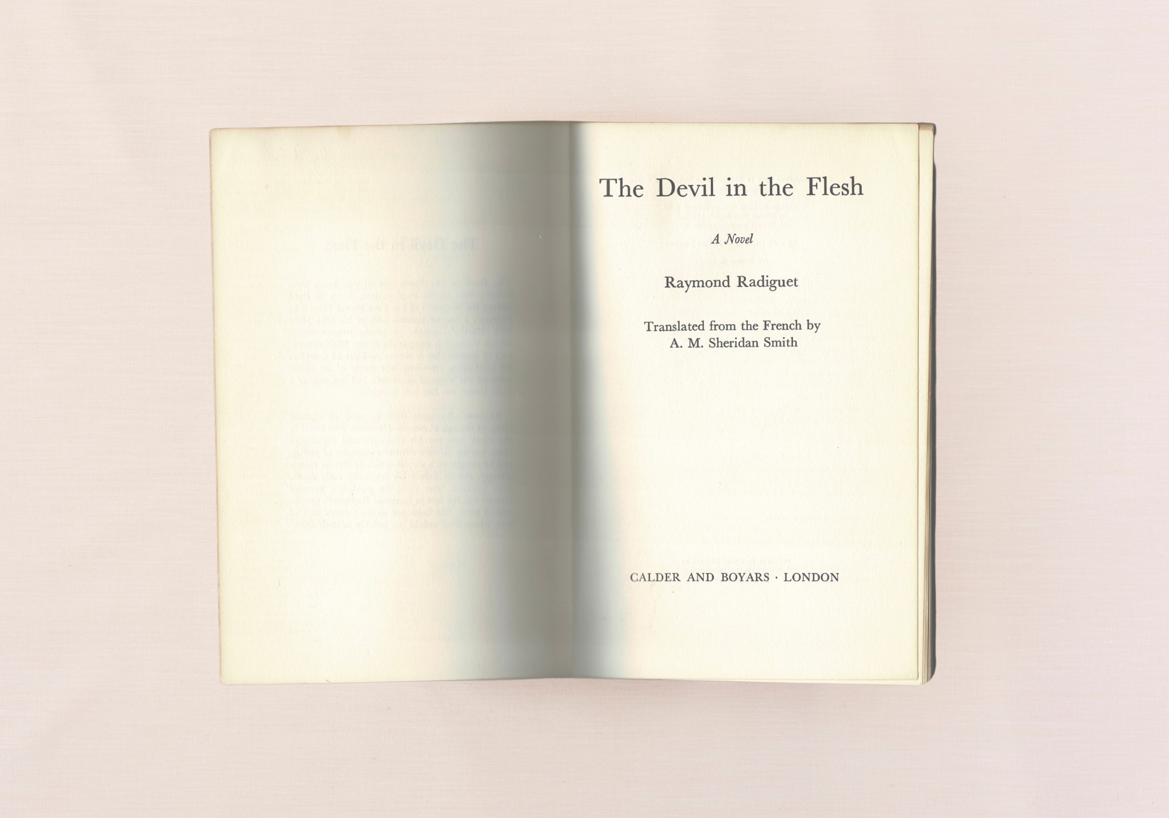 The Devil in the Flesh by Raymond Radiguet, frontispiece
