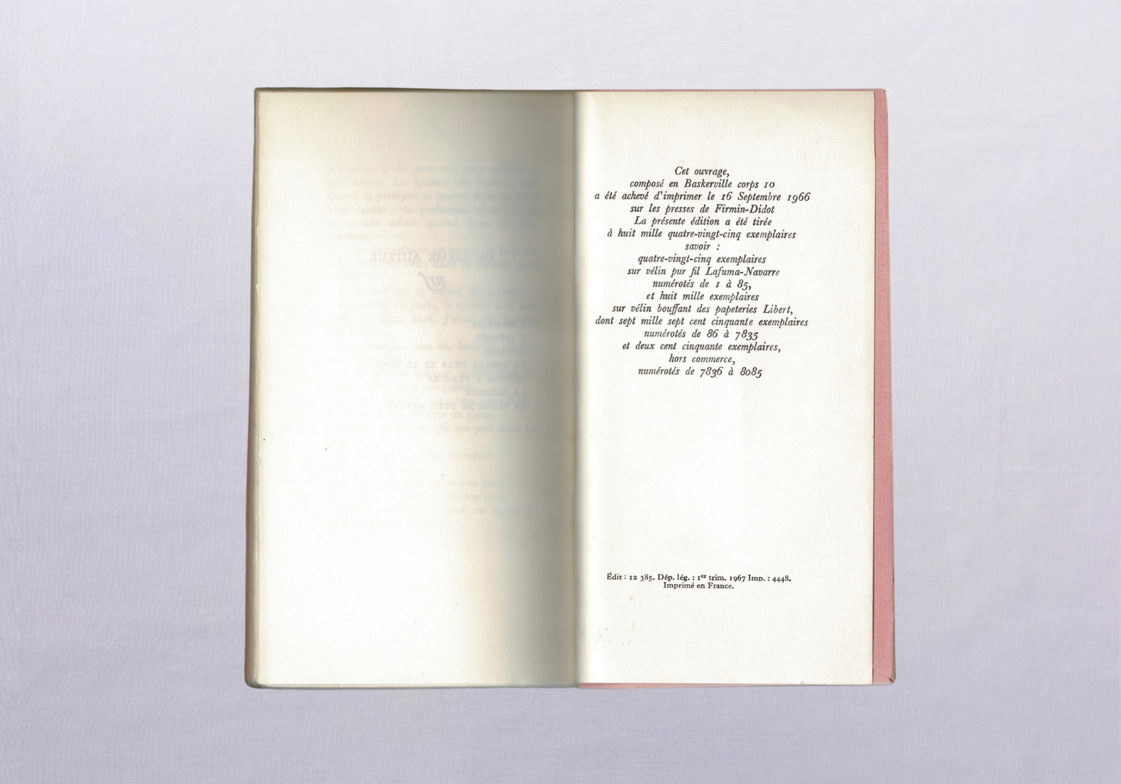 Thérèse and Isabelle by Violette Leduc, limitation page
