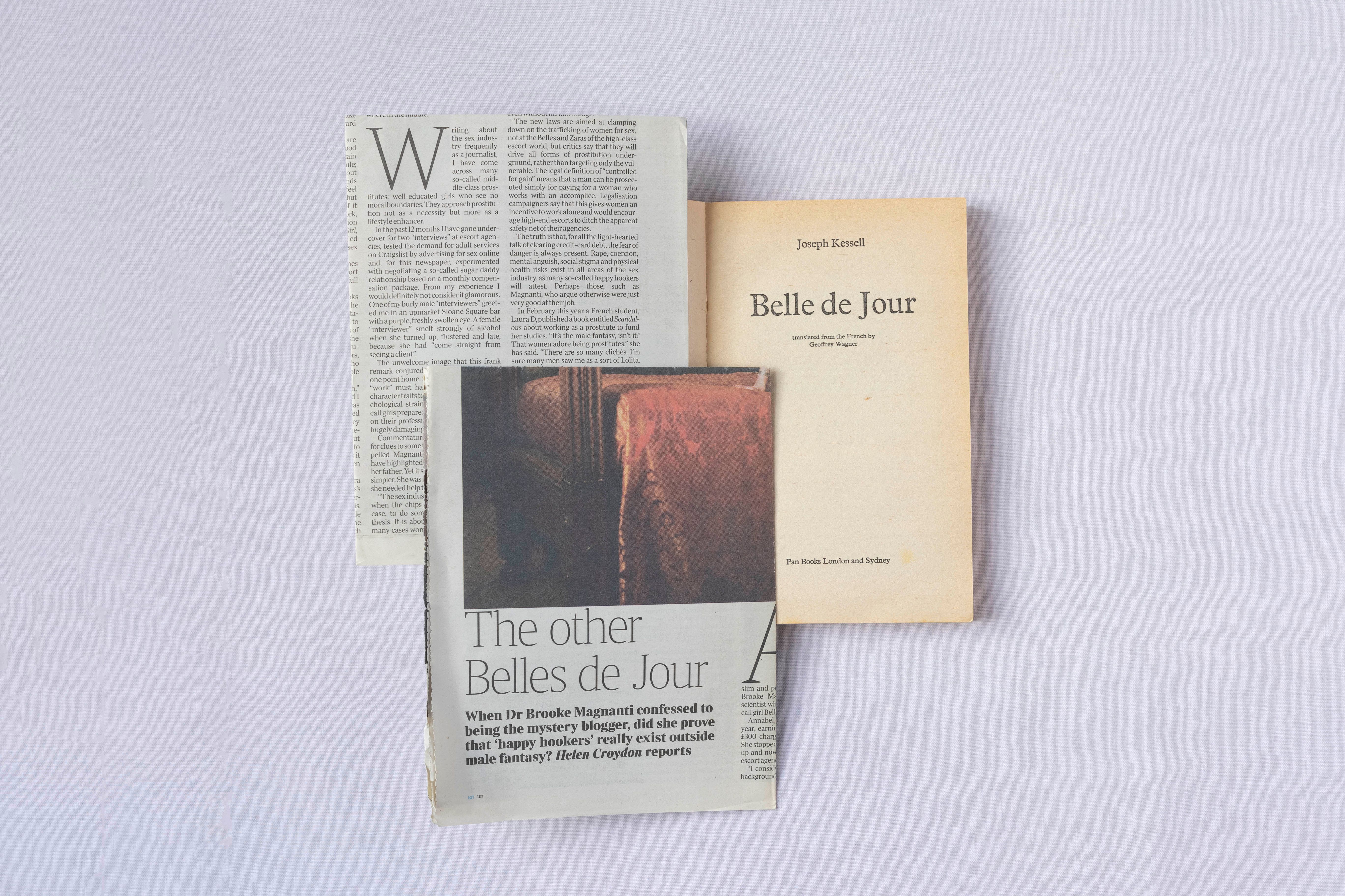 Belle de Jour, newspaper clippings included