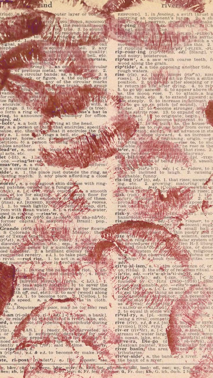 Paper with red lipstick