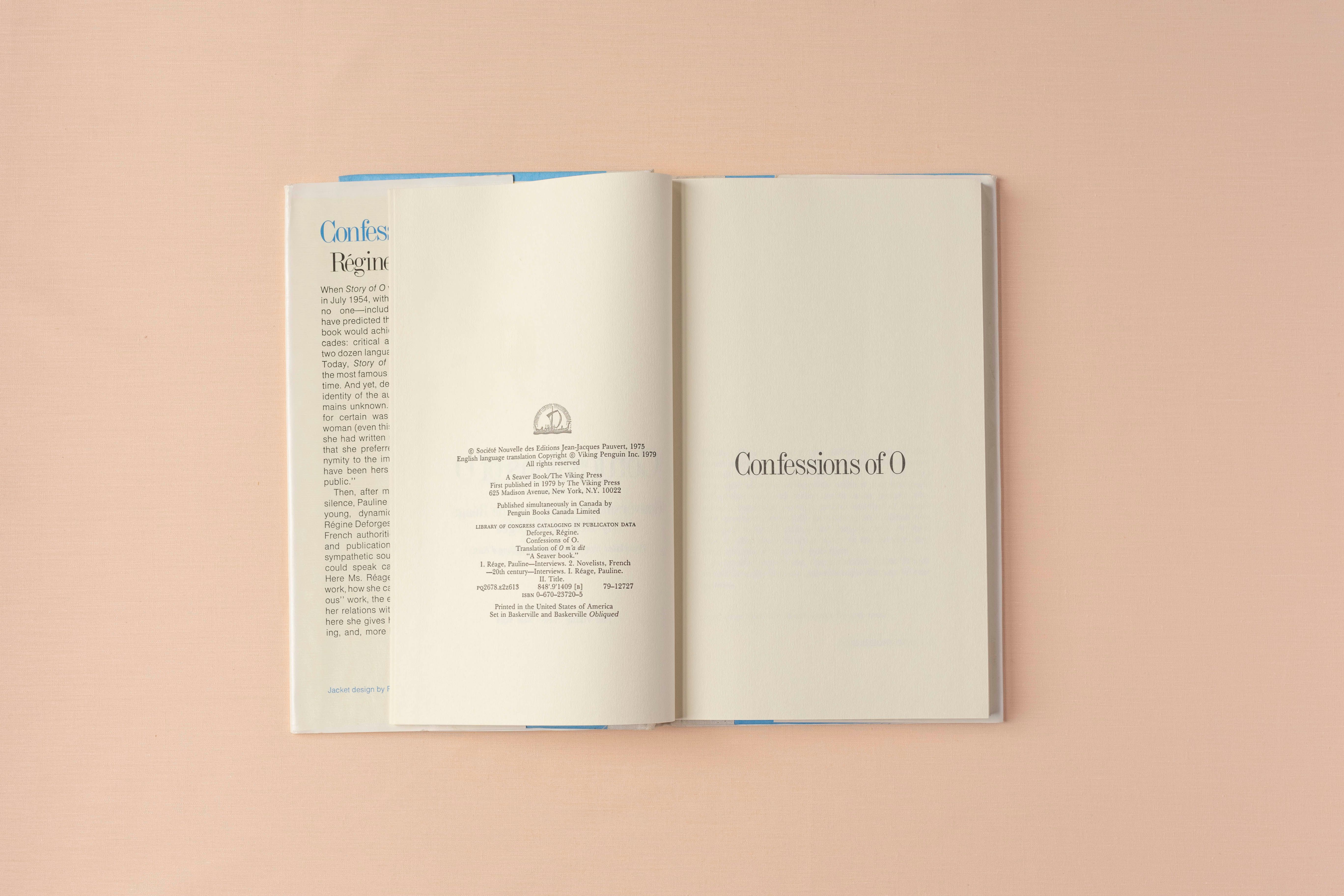 Confessions of O, imprint page