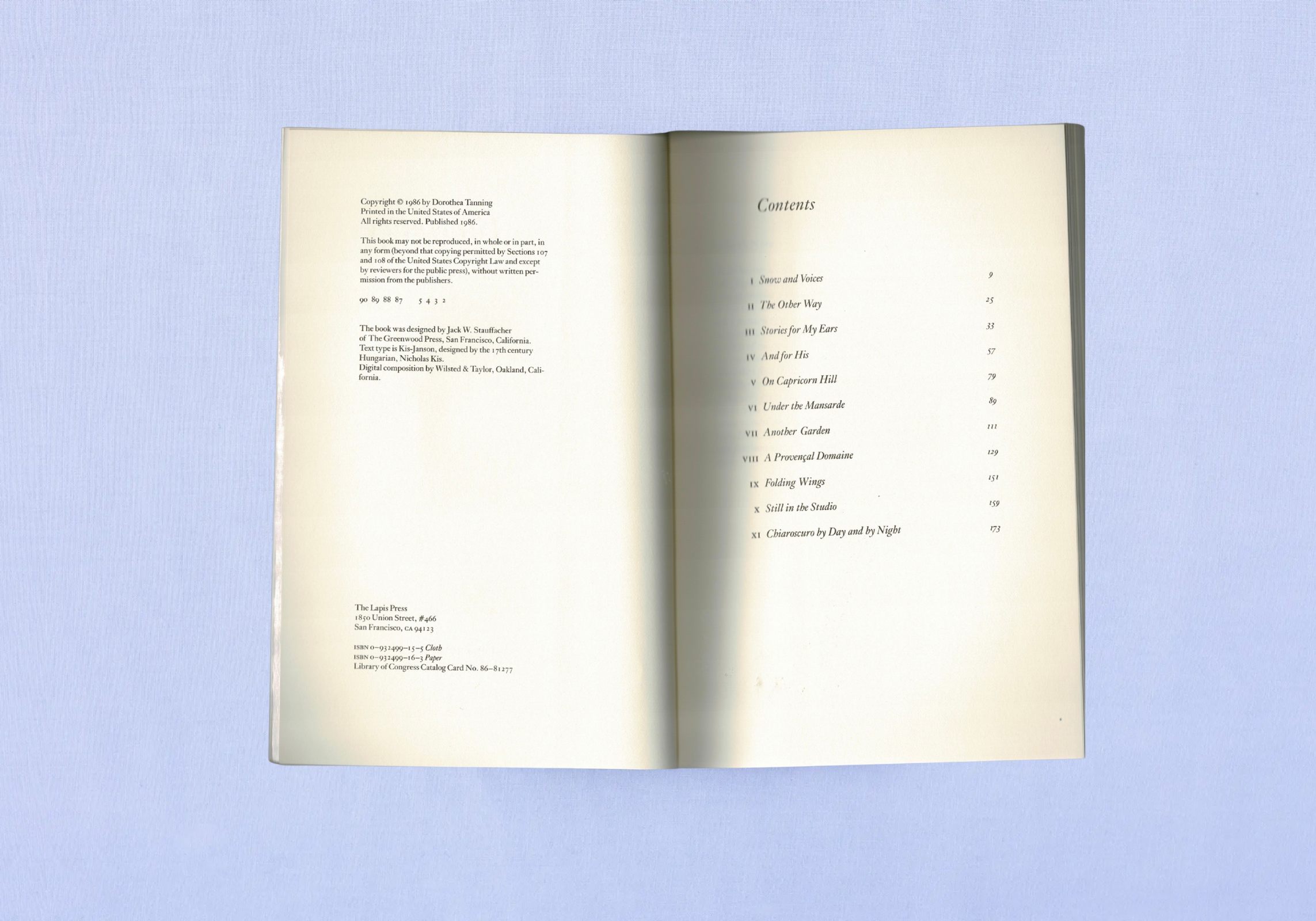 Birthday by Dorothea Tanning, imprint page