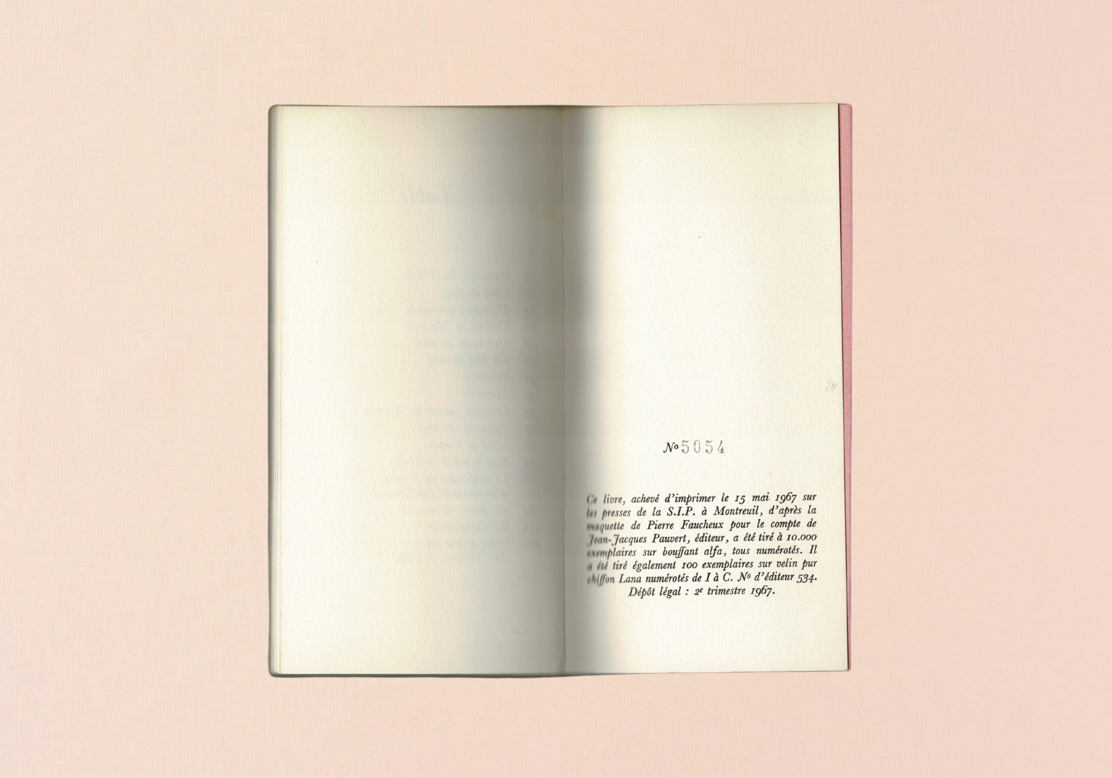 Histoire de l'oeil by Georges Bataille, limitation page