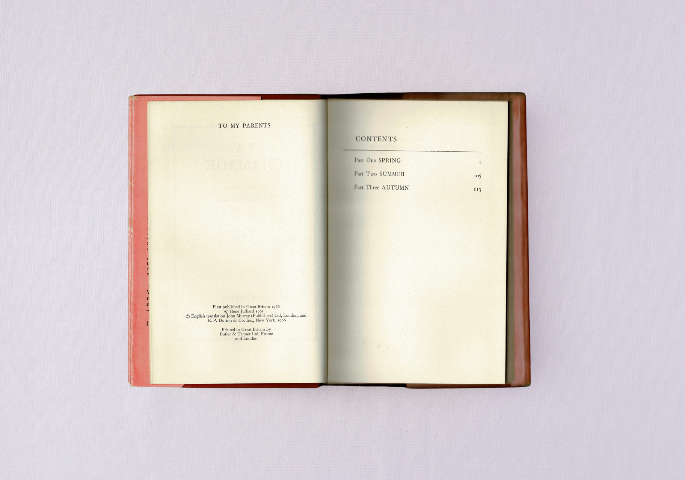 La Chamade, imprint page