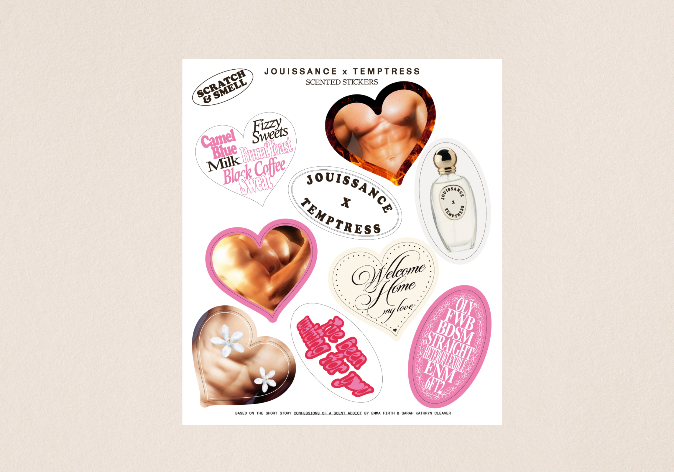 Temptress Magazine Issue 6, scented sticker pack