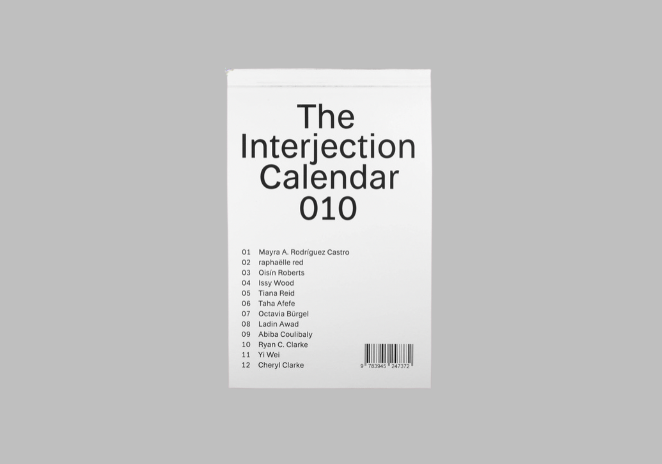 The Interjection Calendar 011, front cover